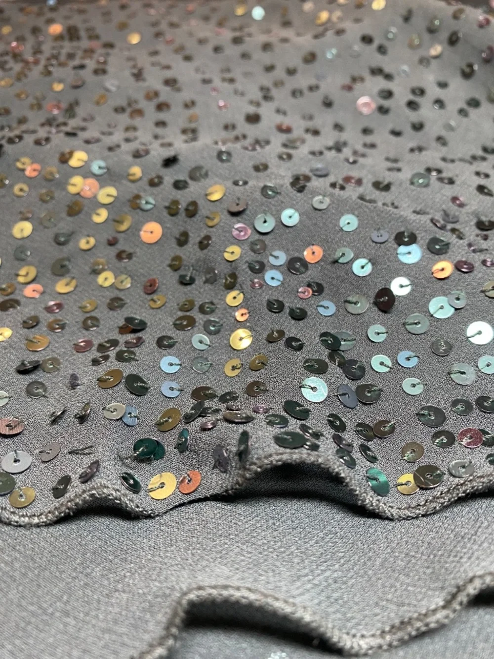 Patrizia Pepe Y2K Forest Green Sequin Asymmetric Handkerchief Skirt 42 / 6 NWOT